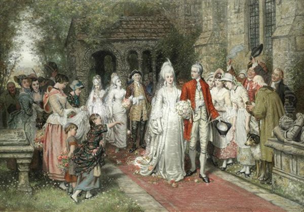 The Wedding Procession Oil Painting by Henry Hetherington Emmerson