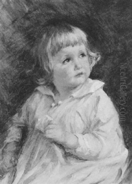 Little Girl In White Oil Painting by Lydia Field Emmet