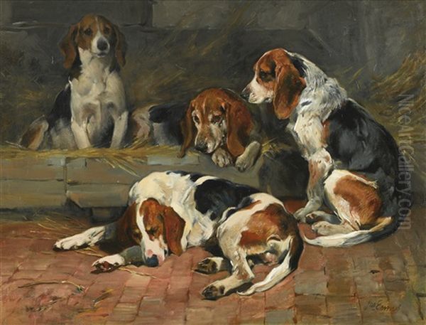 Beagles - Fathers Of The Pack Oil Painting by John Emms