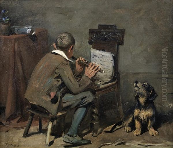 His Master's Voice Oil Painting by John Emms