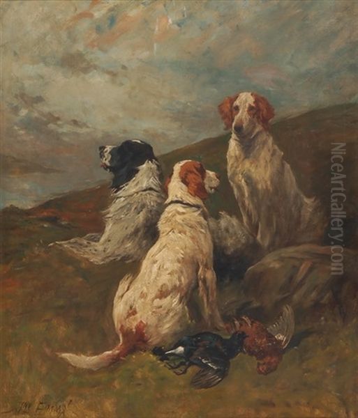 Drei Jagdhunde Mit Beute Oil Painting by John Emms