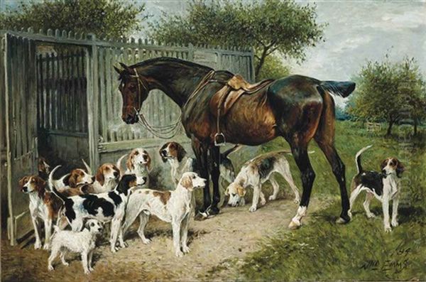 Old Joe, With Pleasant, Pastime, Barmaid, Bonnylass, Dashwood, Speedwell, Jack, Glory, Regent, Brilliant And Sentinel Oil Painting by John Emms