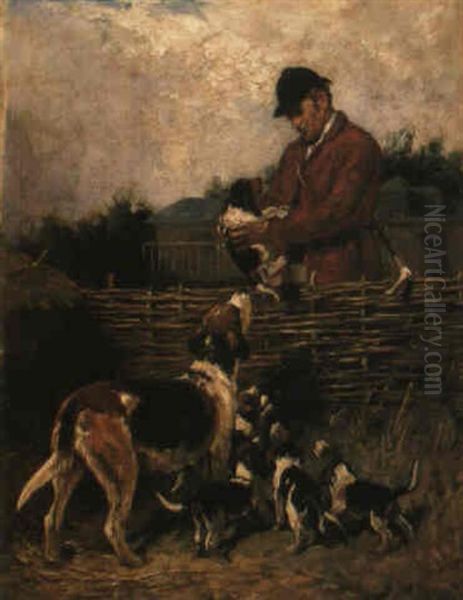 Master Of The Hounds Oil Painting by John Emms