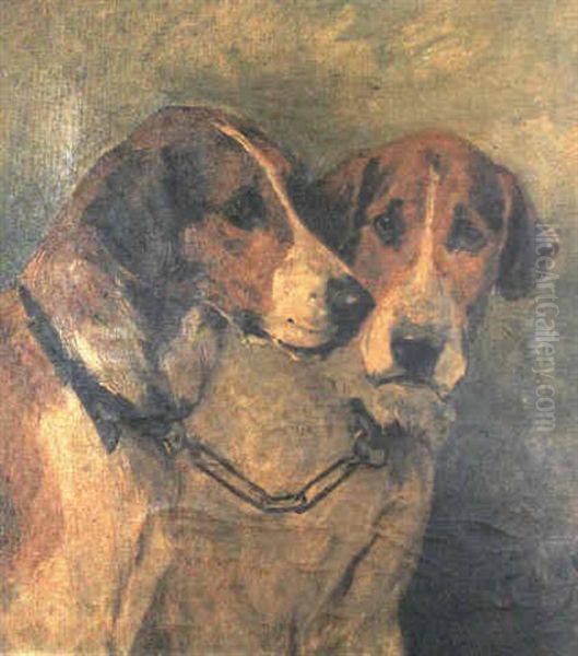 Fox Hounds Oil Painting by John Emms