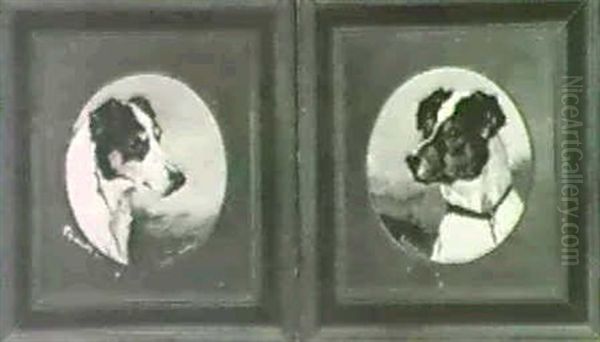 Portraits Of Foiler; And Another Fox Terrier, Signed Oil Painting by John Emms