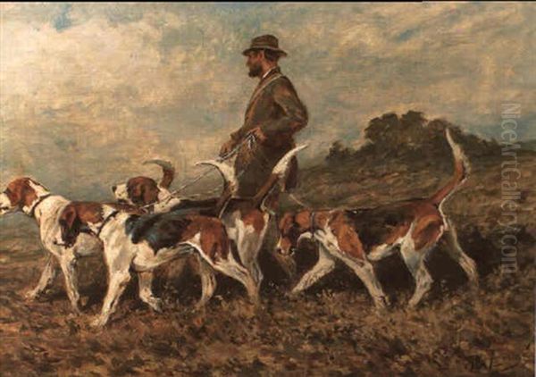 Hound Exercise Oil Painting by John Emms