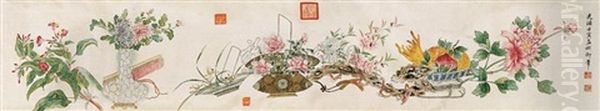 Flower Oil Painting by  Empress Dowager Cixi