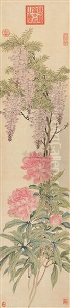 Flower Oil Painting by  Empress Dowager Cixi