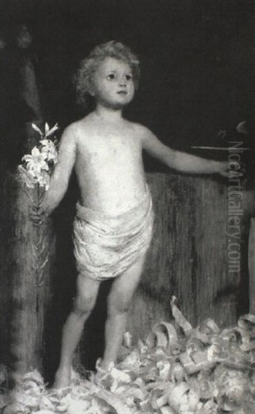 And The Child Grew, Waxed Strong In Spirit Oil Painting by Alfred Edward Emslie