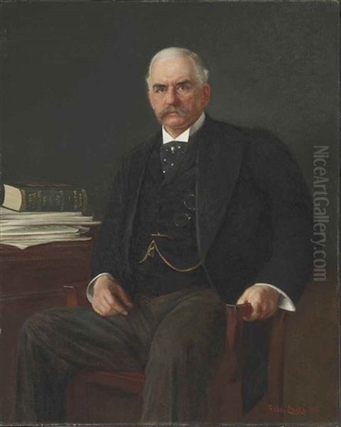 Portrait Of J. Pierpont Morgan, 1903 Oil Painting by Feodor Encke