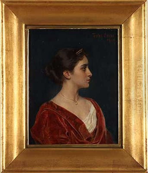 Portrait Einer Jungen Frau Mit Diadem Oil Painting by Feodor Encke