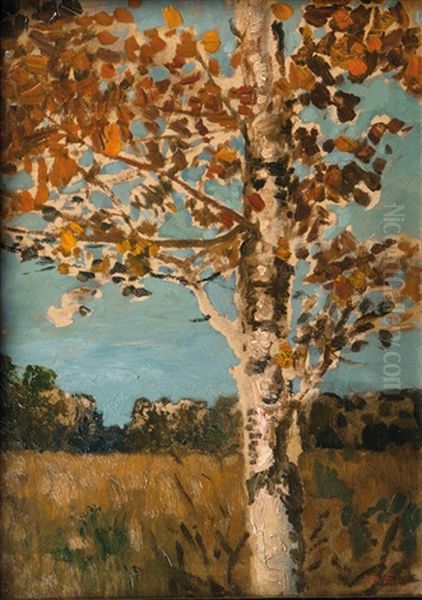 Birch Tree Oil Painting by Hans am Ende