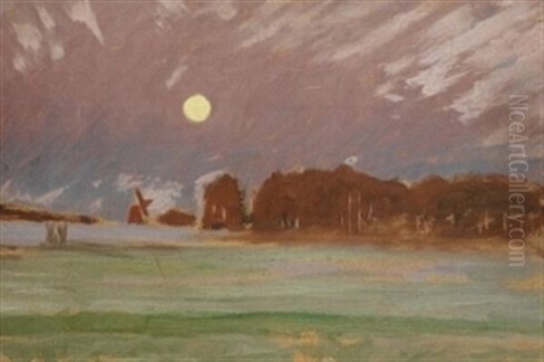 Landschaft Im Mondschein Oil Painting by Hans am Ende