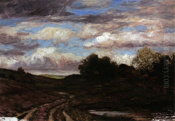 Weite Moorlandschaft Mit Gehoften Oil Painting by Hans am Ende