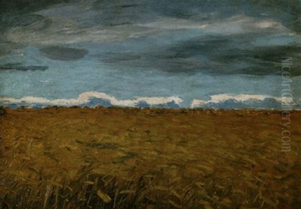 Wogendes Kornfeld Oil Painting by Hans am Ende