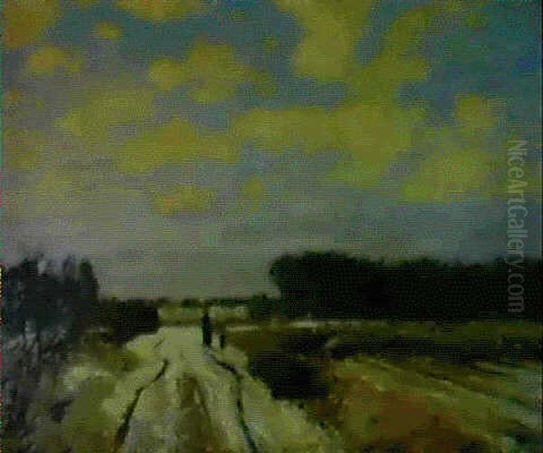 Landschaft Bei Worpswede Oil Painting by Hans am Ende