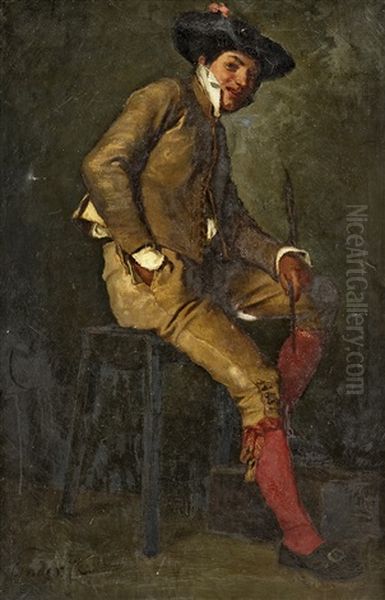 Sittende Ung Mann Oil Painting by Axel Ender