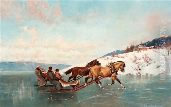 Sleigh Ride Oil Painting by Axel Ender