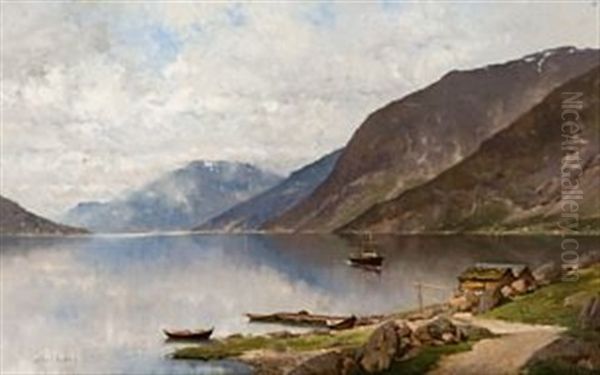 Ved Fjorden Oil Painting by Axel Ender