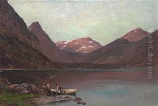 Fra Geirangerfjorden Oil Painting by Axel Ender