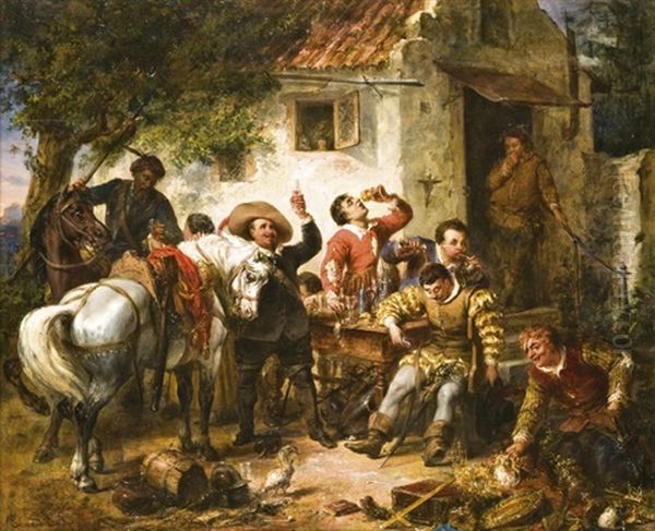 Martalocok Pihenoje Oil Painting by Edouard Ender