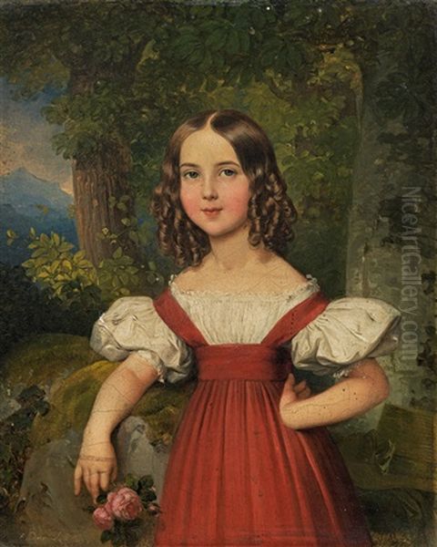 Madchenportrat Oil Painting by Johann Nepomuk Ender