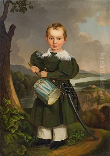 Kinderportrat Erzherzog Albrecht Von Osterreich (1817-1895) Oil Painting by Johann Nepomuk Ender