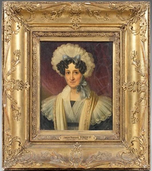 Portrait De Femme Oil Painting by Johann Nepomuk Ender