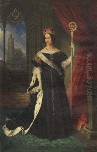 Erzherzogin Maria Theresia, Konigin Von Neapel-sizilien Als Abtissin Des Adeligen Damenstiftes Am Prager Hradschin Oil Painting by Johann Nepomuk Ender