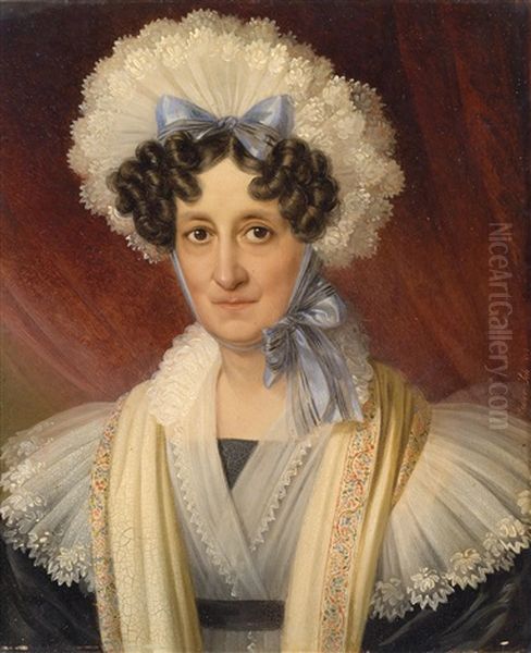 Portrait Einer Dame Mit Spitzenhaube Oil Painting by Johann Nepomuk Ender