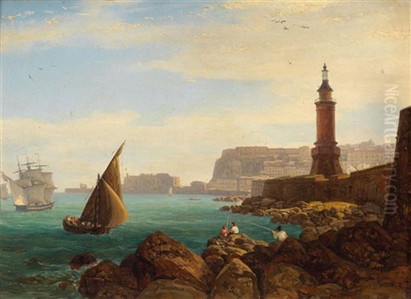 Blick Auf Die Bucht Von Neapel Oil Painting by Thomas Ender