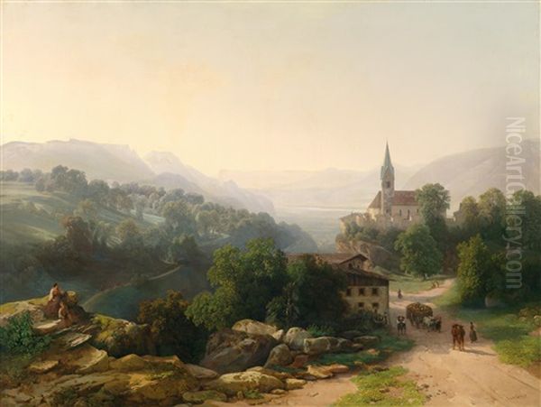 Grose Landschaft In Tirol Oil Painting by Thomas Ender