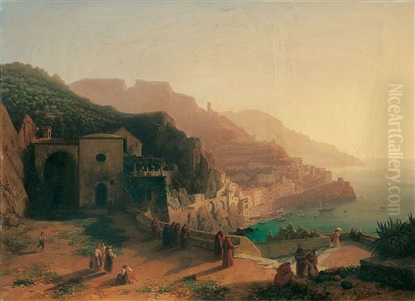 Abendsonne Uber Amalfi Oil Painting by Thomas Ender