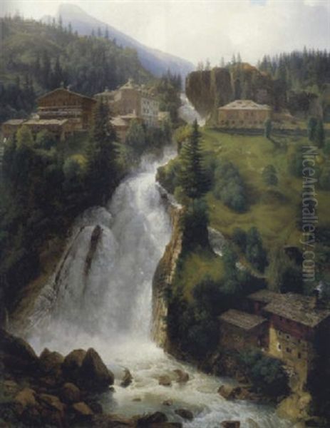 Blick Auf Bad-gastein Oil Painting by Thomas Ender