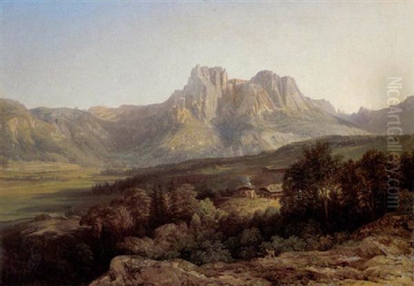 Ansicht Der Dolomiten Von Bozen Oil Painting by Thomas Ender