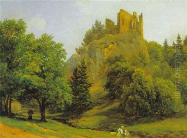 Burg Kromberg Bei Brixlegg Oil Painting by Thomas Ender