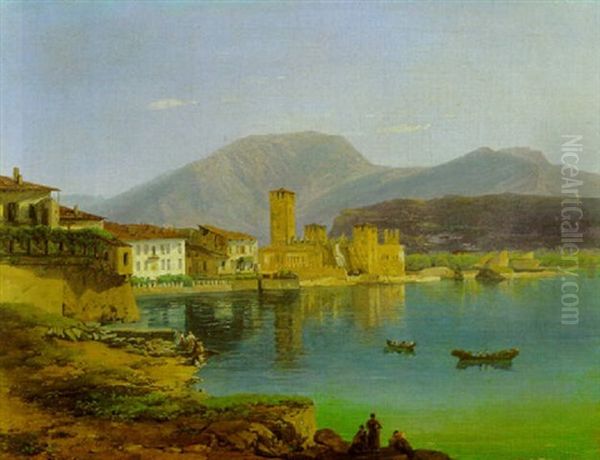 Blick Auf Riva Am Gardasee Oil Painting by Thomas Ender