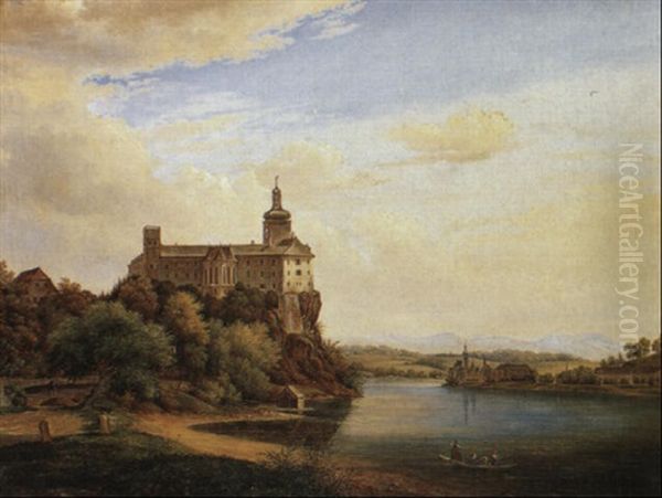 Kloster Am See Oil Painting by Thomas Ender