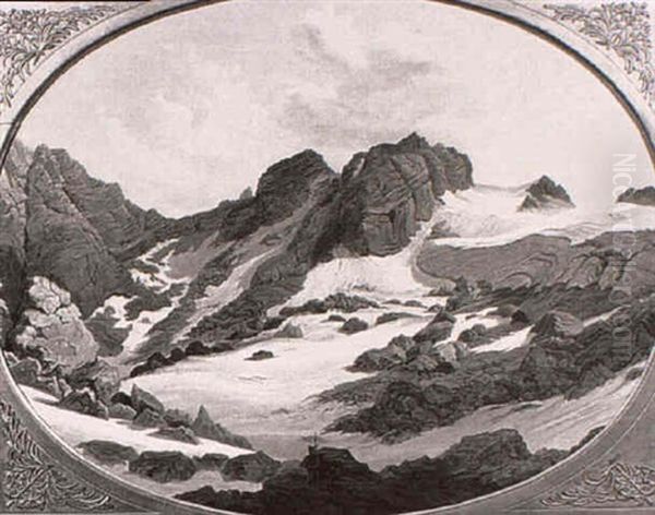 Blick Auf Einen Gletscher Oil Painting by Thomas Ender