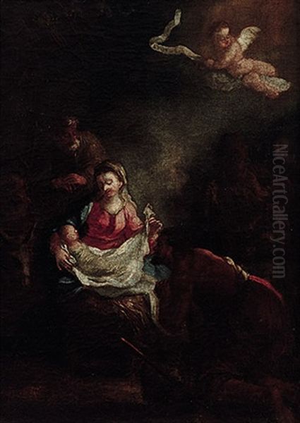 Christi Geburt Mit Anbetung Der Hirten Oil Painting by Johann Baptist Enderle