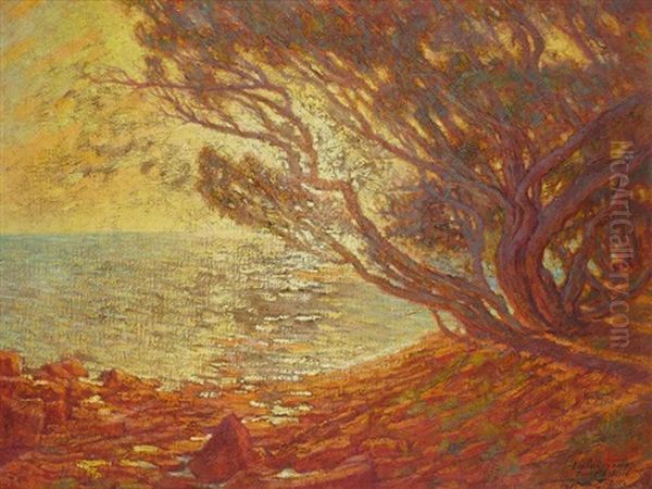 Les Heures Rouges Dans L'esterel Oil Painting by Jean-Joseph Enders