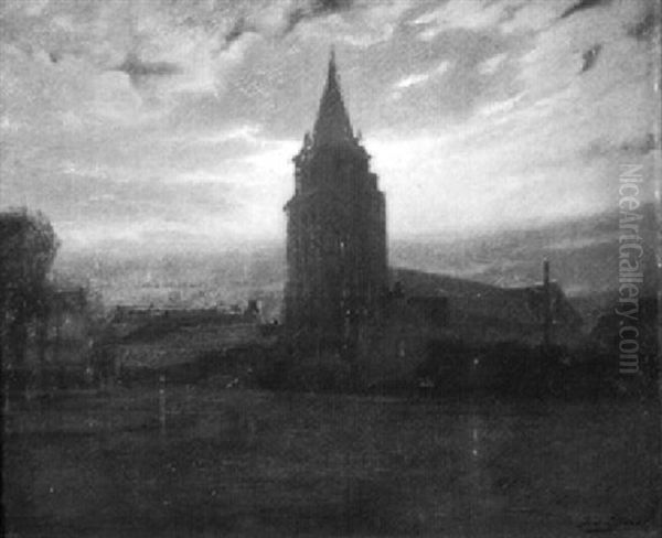 Kirche In Der Abenddammerung Oil Painting by Jean-Joseph Enders