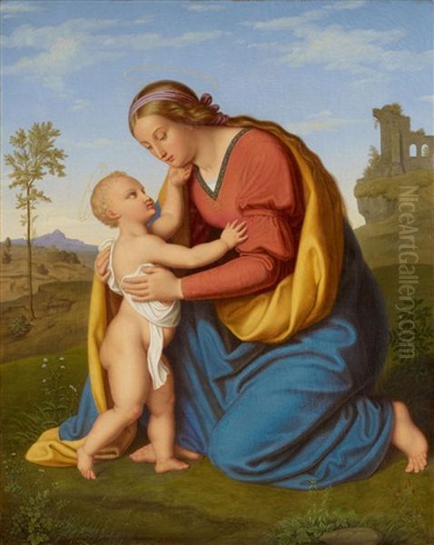 The Virgin With Child Oil Painting by Bernhard Endres