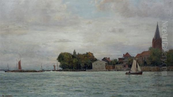 L'entree Du Port De Neuwarf by Henry Enfield