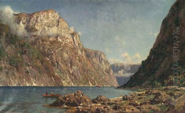 Naeroyfjord Oil Painting by Henry Enfield