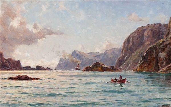 The Arrival Of The Steamer Oil Painting by Henry Enfield