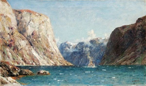 Dampfsegler Bei Der Ausfahrt Aus Dem Fjord Oil Painting by Henry Enfield