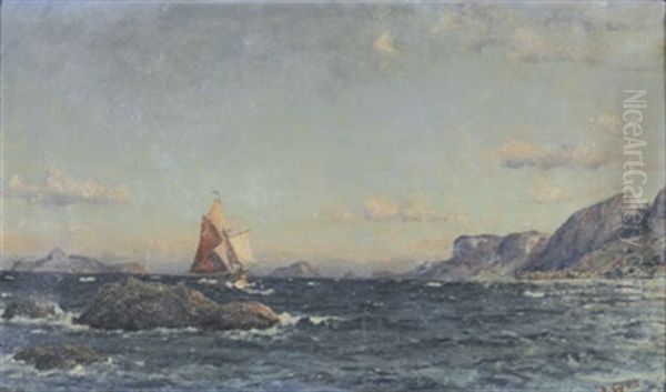 Kustenlandschaft Mit Segelbooten Oil Painting by Henry Enfield