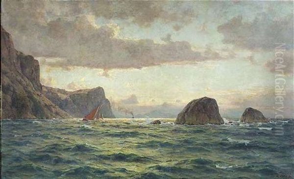 Norwegische Kuste Bei Songdal Oil Painting by Henry Enfield