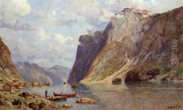 Eine Fjordlandschaft Oil Painting by Henry Enfield